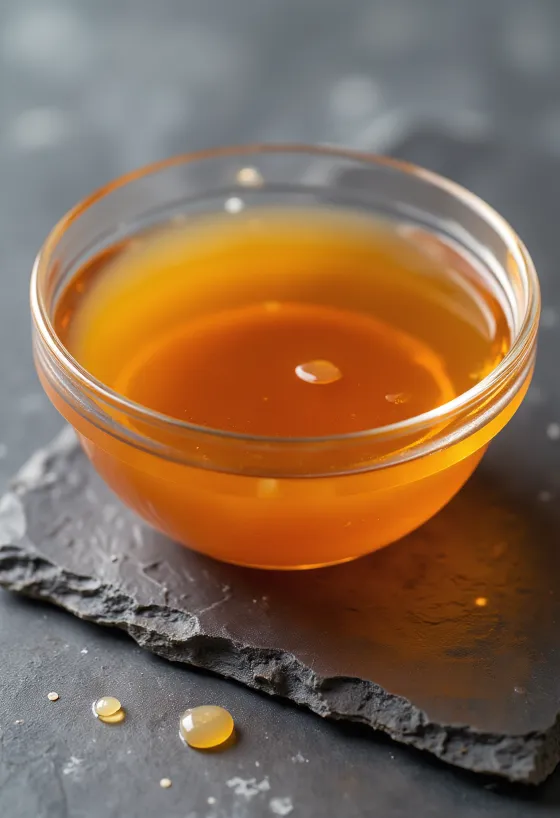 صلصة السمك في وعاء خزفي مع مكونات التحضير: سمك وملح