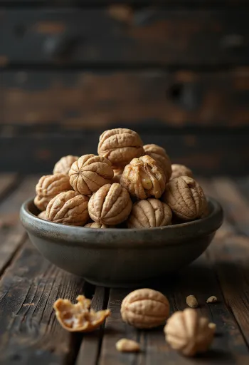 لب جوز مقشر طبيعي على خلفية بيضاء