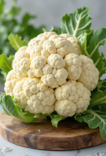 زهرات قرنبيط مقطعة طازجة على سطح خشبي بشكل طبيعي