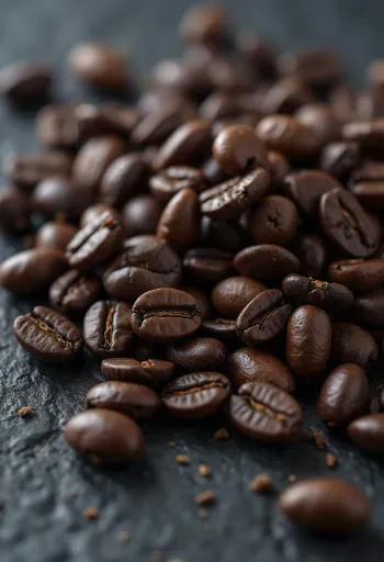 حبوب بن محمصة ومناثرة على سطح خشبي ريفي