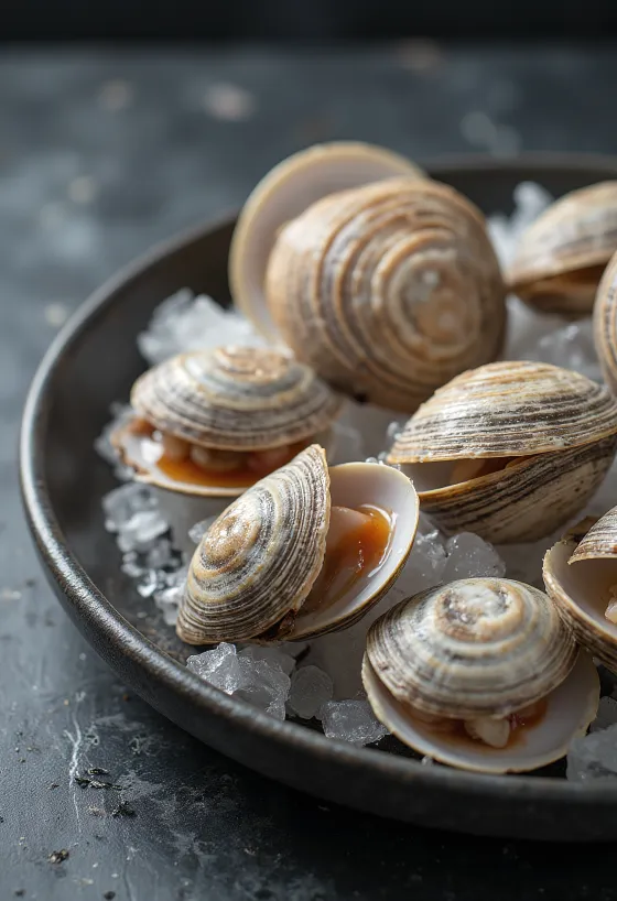 محار شيري ستون الطازج بصدفته ولحمه الشهي