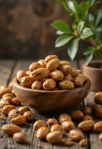 جوز المونجونجو على سطح خشبي في المطبخ