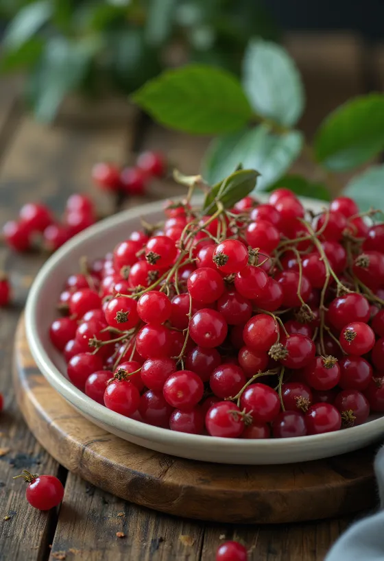 توت البلسان الأحمر، لون أحمر حيوي وسطح لامع قليلاً