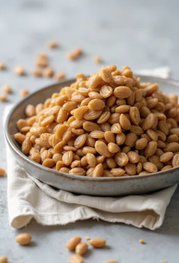 حبوب الحنطة السوداء المحمصة (كاشا) بلونها البني الغني