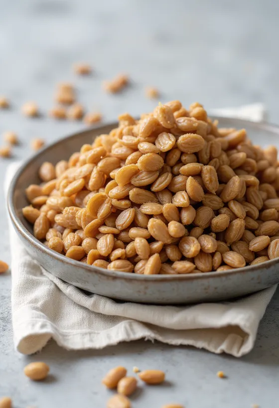 حبوب الحنطة السوداء المحمصة (كاشا) بلونها البني الغني