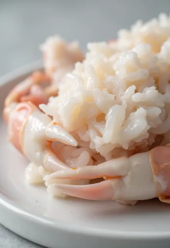 روبيان طازج على لوح خشبي مع ليمون وثوم وبهارات