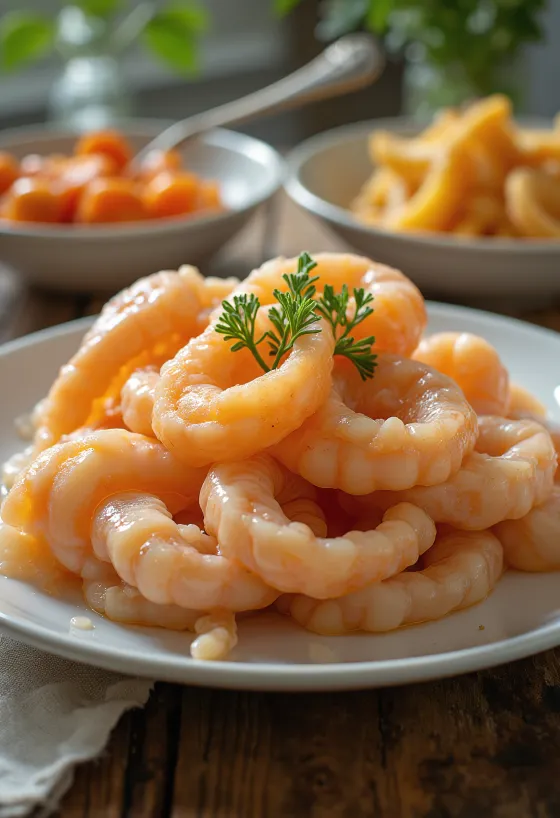 لحم قواقع قلبية طازج على الثلج مع ليمون وبقدونس