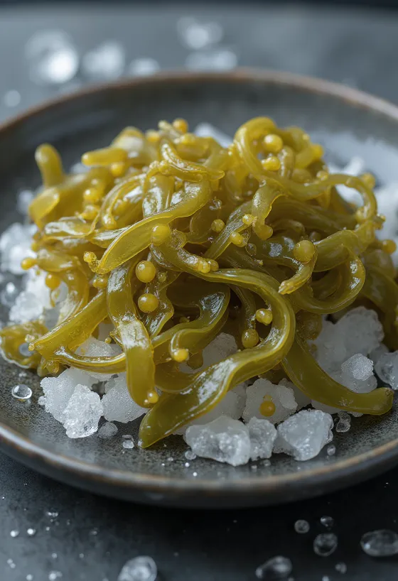 طحالب الفوقس الحويصلي المجففة بفقاعاتها المميزة