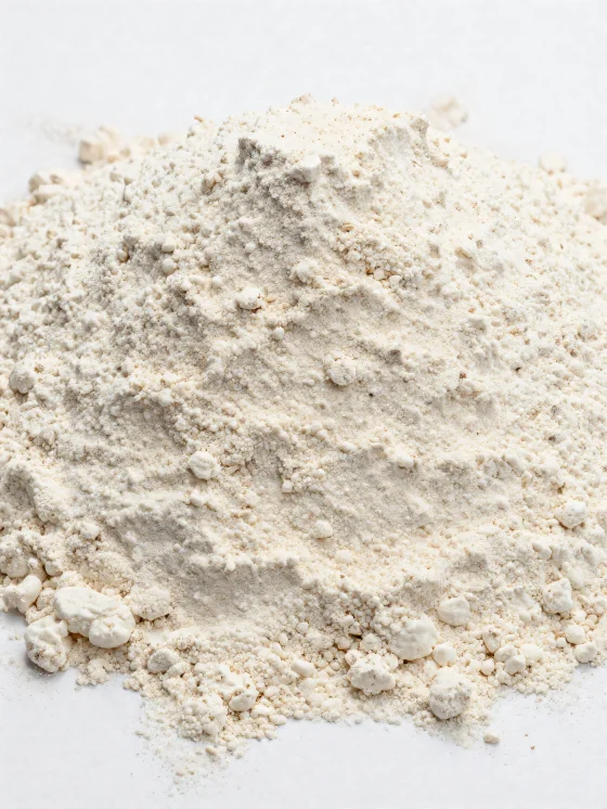 دقيق الحنطة في وعاء سيراميكي، لون بني فاتح طبيعي