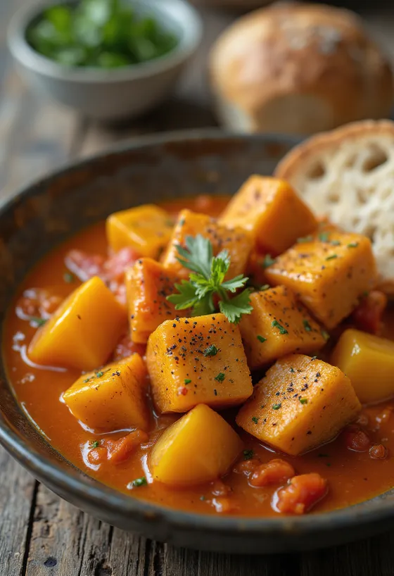 ليتشو نباتي مع التوفو جاهز للتقديم