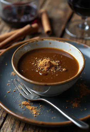 صوص الكاري والقرفة مع عصير العنب الأحمر مقدم