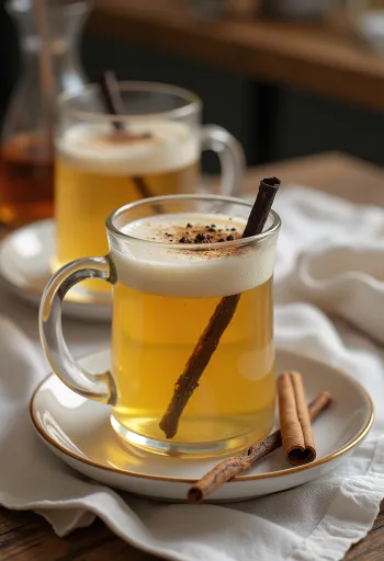 عصير تفاح بالفانيليا والعسل في كوب