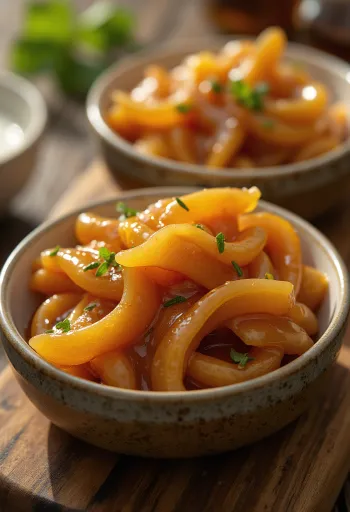 صلصة الزنجبيل المكرمل مقدمة في طبق