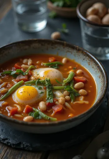 حساء مينستروني بالباذنجان والخضروات