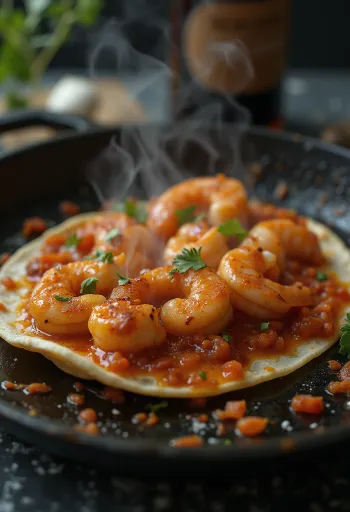 تاكو الروبيان بصلصة حمراء