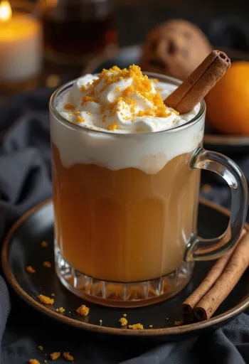 سيدر التفاح بالقرفة ونكهة الروم في كوب التقديم