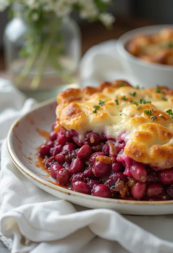 طاجن الفاصوليا والشمندر عند التقديم