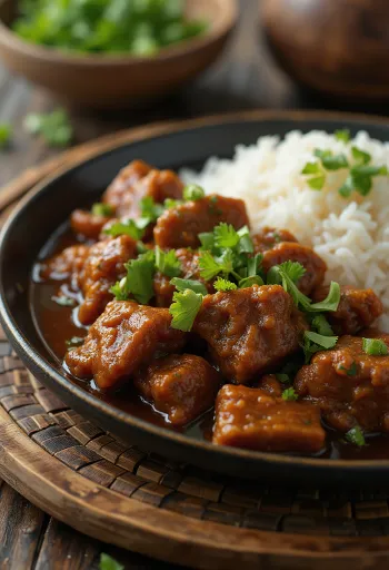 ريندانغ لحم البقر مقدم في طبق