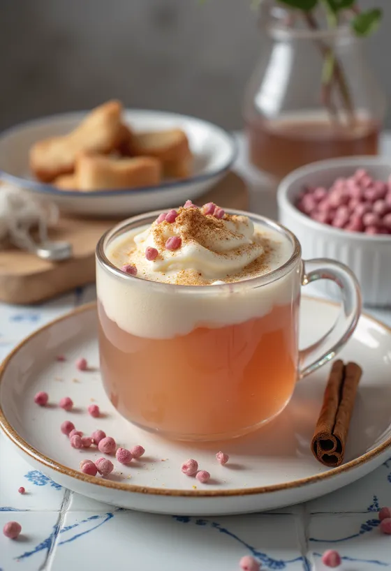 سيدر بالفلفل الوردي في كوب التقديم