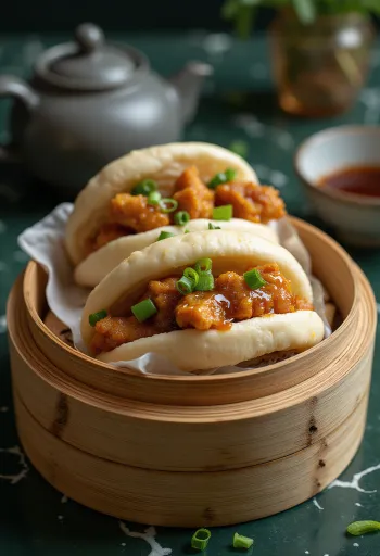 باو الدجاج المشوي المطهو بالبخار