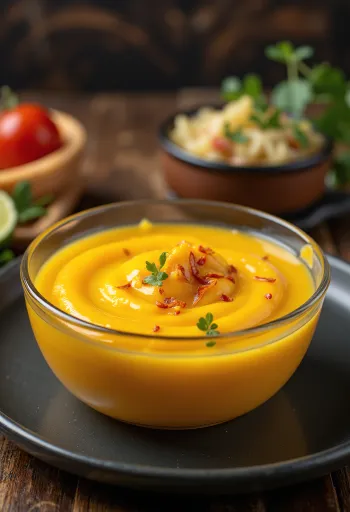 صلصة المانجو والليمون مقدمة مع سمك مشوي