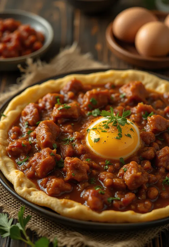 دورو وات مقدم مع بيض مسلوق وخبز إينجيرا