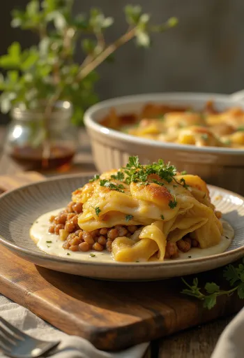 طاجن الكرنب بالعدس المتبل عند التقديم