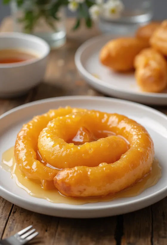 زلابية - كعكة عربية تقليدية بالعسل مقدمة