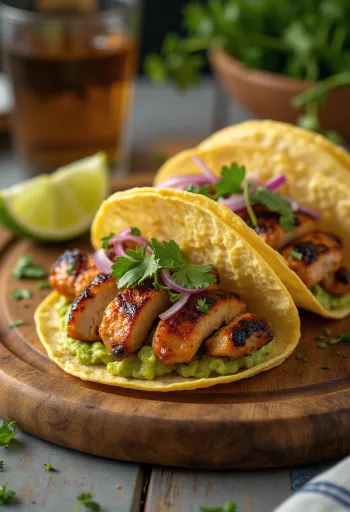 تاكو بولو أسادو بالدجاج المشوي والكزبرة والجواكامولي