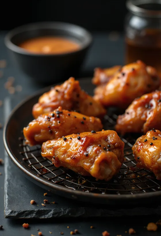 أجنحة دجاج مشوية مقرمشة