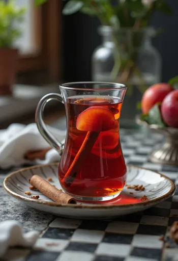 شاي البرقوق المتبل في كوب