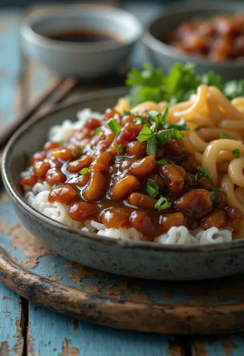 صلصة هويسين مقدمة مع أطباق آسيوية