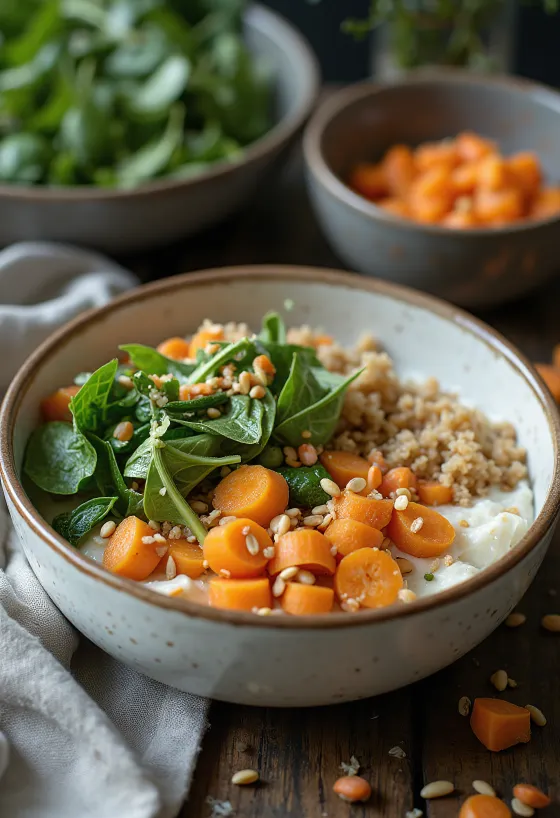 وعاء بوذا بكريمة الكرفس المتبلة عند التقديم