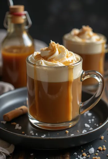 سيدر الكراميل المملح في كوب التقديم