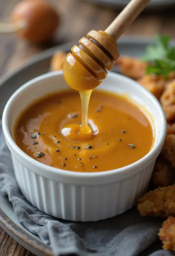 صلصة باربيكيو بالعسل والخردل جاهزة للتقديم