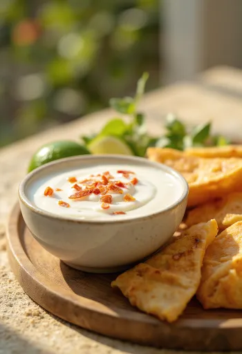 صلصة الليمون بحليب جوز الهند مقدمة في طبق