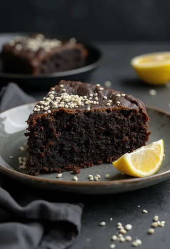 كيكة بذور الخشخاش (كيتو) جاهزة للتقديم