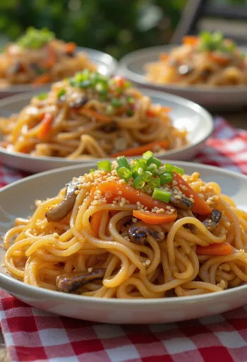 جابتشي حار، نودلز البطاطا الحلوة مع الخضروات