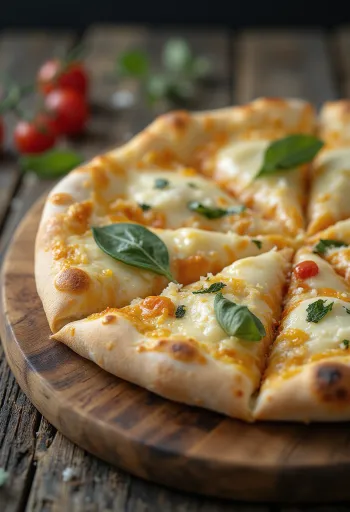 بيتزا بيضاء بالغورغونزولا الكريمية وإكليل الجبل