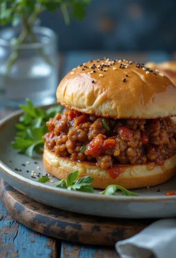 ساندويتش سلوبي جو بالفلفل الحار، بحشوة لحم مفروم غنية