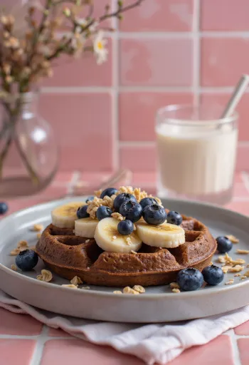 وافل سوبر فود مقدم مع التوت واللوز