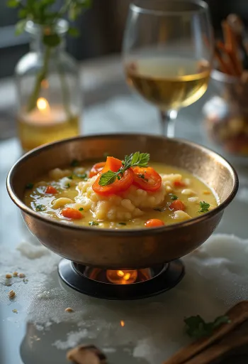 صلصة بانيا كودا الساخنة تقدم مع شرائح الفلفل المشوي