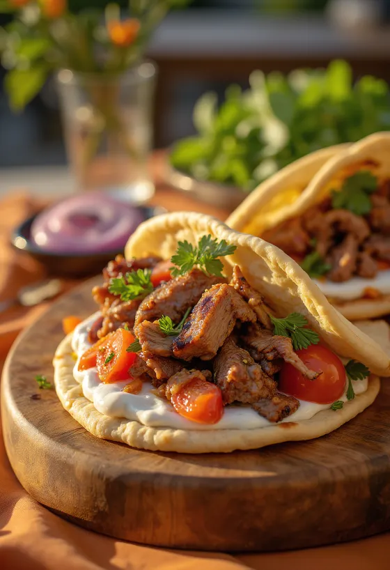 بيتا جيروس الضأن مع تزازيكي طازج
