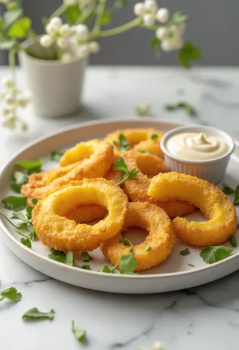 يقطين مقلي بلون ذهبي، يقدم بقشرة مقرمشة