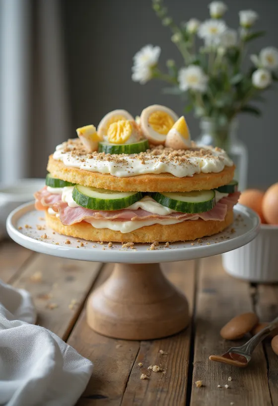 كعكة الساندويتش باللانشون والدجاج مقدمة