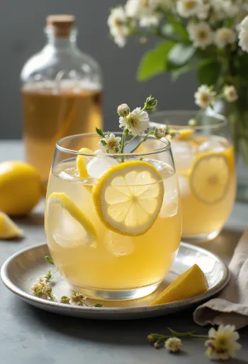 مشروب زهرة البيلسان الفوار يقدم طازجًا