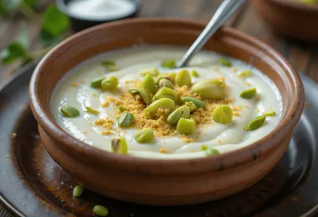 بهابا دوي، حلوى زبادي مطهو على البخار مزينة بالفستق