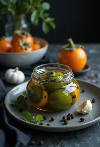 أوراق الكاكا المخللة مقدمة للتقديم