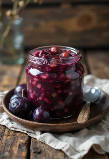 تشاتني البرقوق بالقرفة الداكن والكثيف