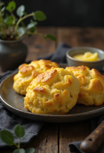 فطائر دقيق الذرة مقدمة في طبق